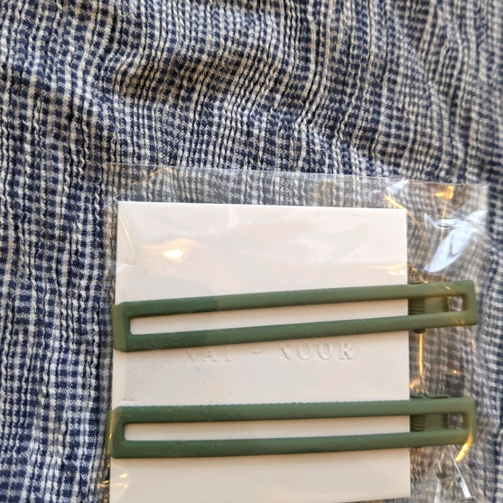 NEW muted green hair clips